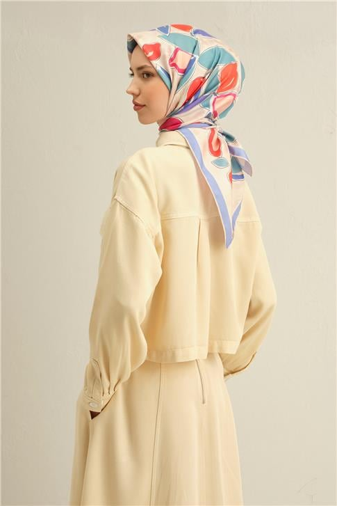 Armine Obje Desenli Saf İpek Sura Eşarp 9314D 35