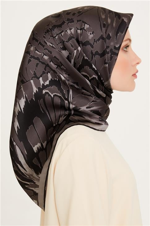 Armine Obje Desenli Twill Saf İpek Eşarp 9256D 33