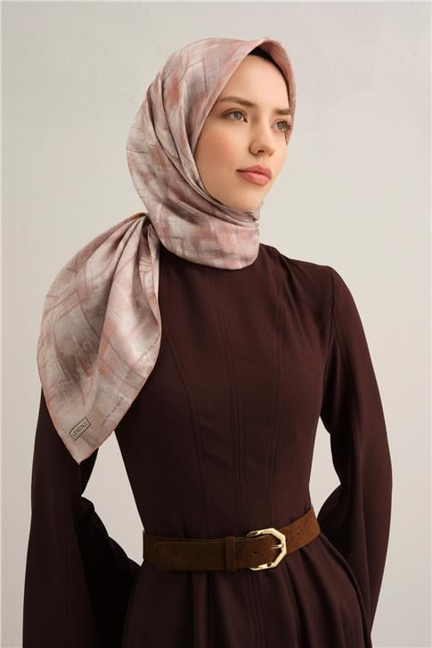 Armine Soyut Desenli Saf İpek Sura Eşarp 9339D 82