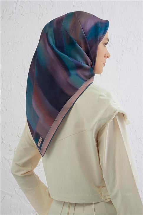 Armine Soyut Desenli Saf İpek Twill Eşarp 9436D 32