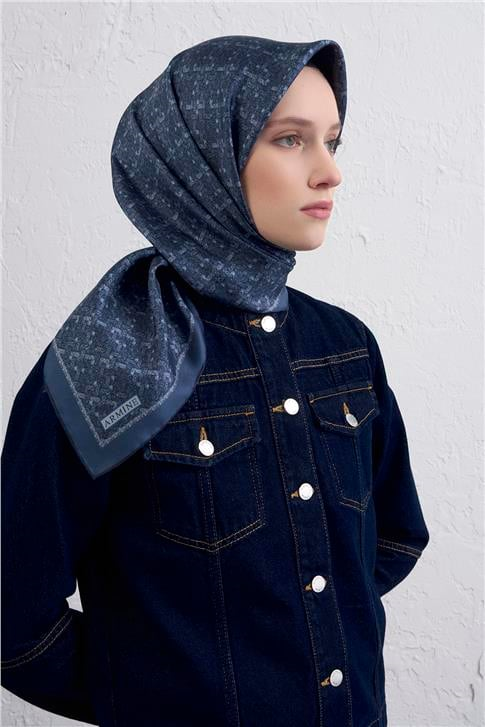 Armine Soyut Desenli Saf İpek Twill Eşarp 9405D 31