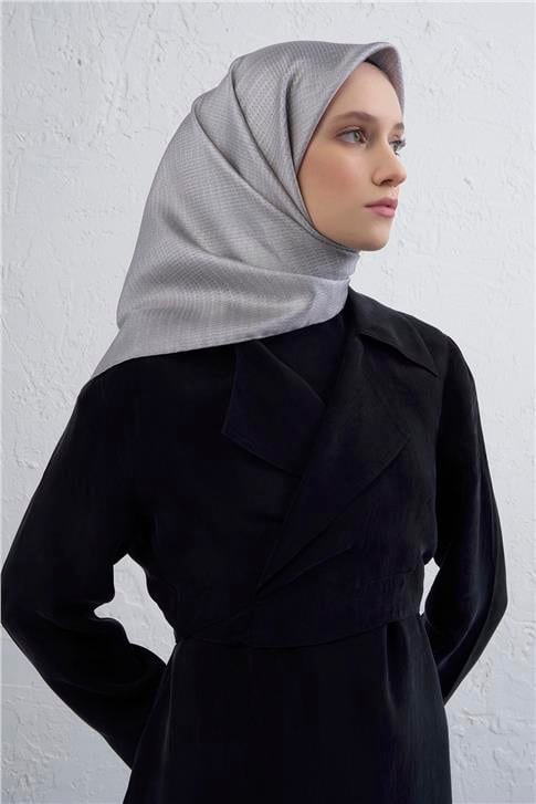 Armine Soyut Desenli Saf İpek Twill Eşarp 9415D 06