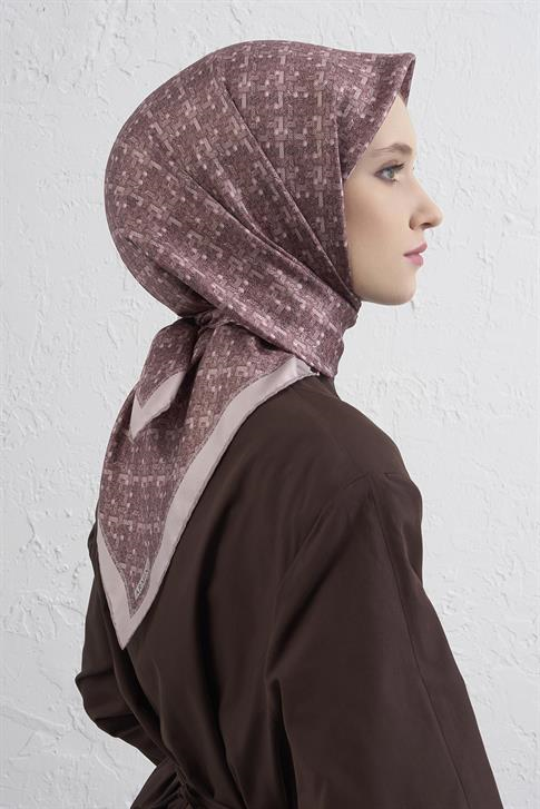 Armine Soyut Desenli Saf İpek Twill Eşarp 9405D 32