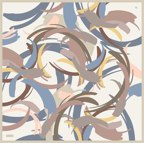 Armine Soyut Desenli Saf İpek Twill Eşarp 9328D 38