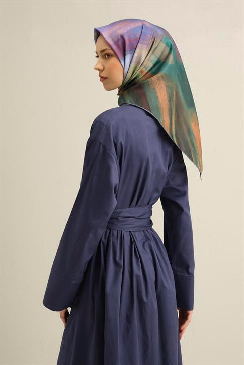 Armine Soyut Desenli Saf İpek Twill Eşarp 9308D 06