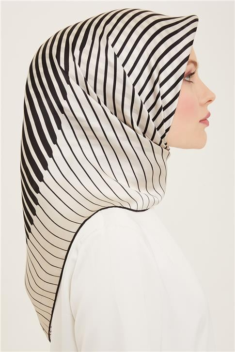 Armine Soyut Desenli Twill İpek Eşarp 24Ya9158 02