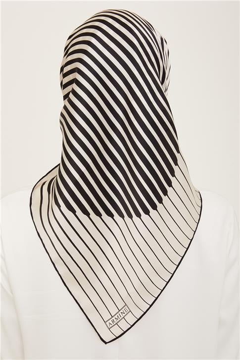 Armine Soyut Desenli Twill İpek Eşarp 24Ya9158 02