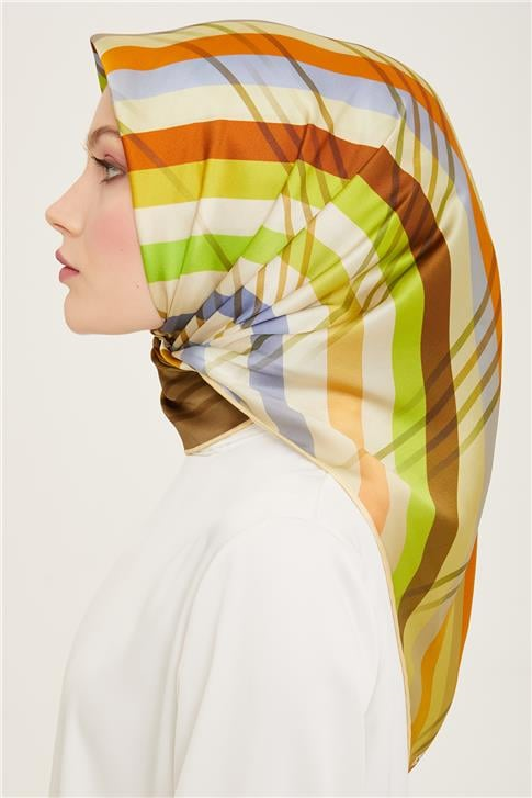 Armine Soyut Desenli Twill İpek Eşarp 24Ya9107 50 36
