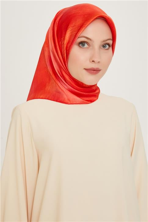Armine Soyut Desenli Twill Saf İpek Eşarp 9221D 80