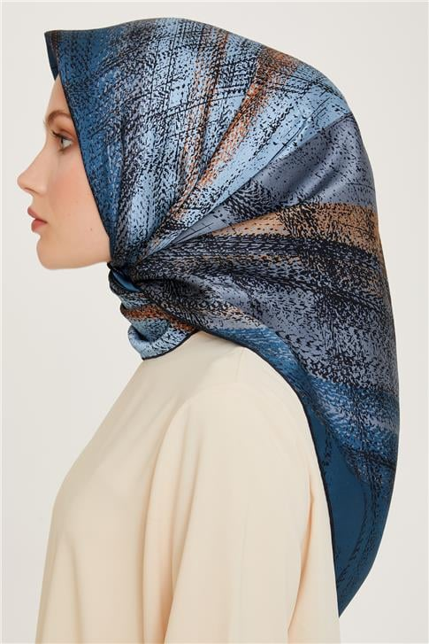 Armine Soyut Desenli Twill Saf İpek Eşarp 9236D 36