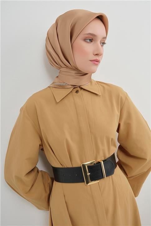 Armine Su Yolu Desenli Saf İpek Twill Eşarp 9444D 32