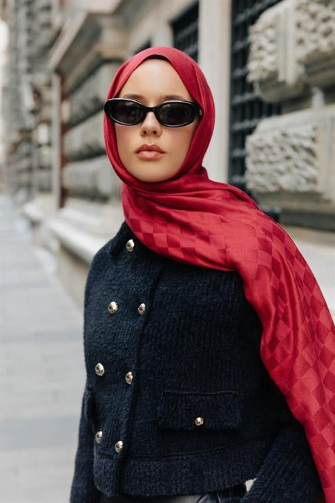Armine Viscon Kare Desen Şal 04