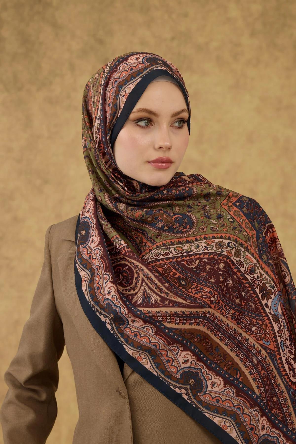 İpekhan Soft Şal Lacivert Haki 3053-10