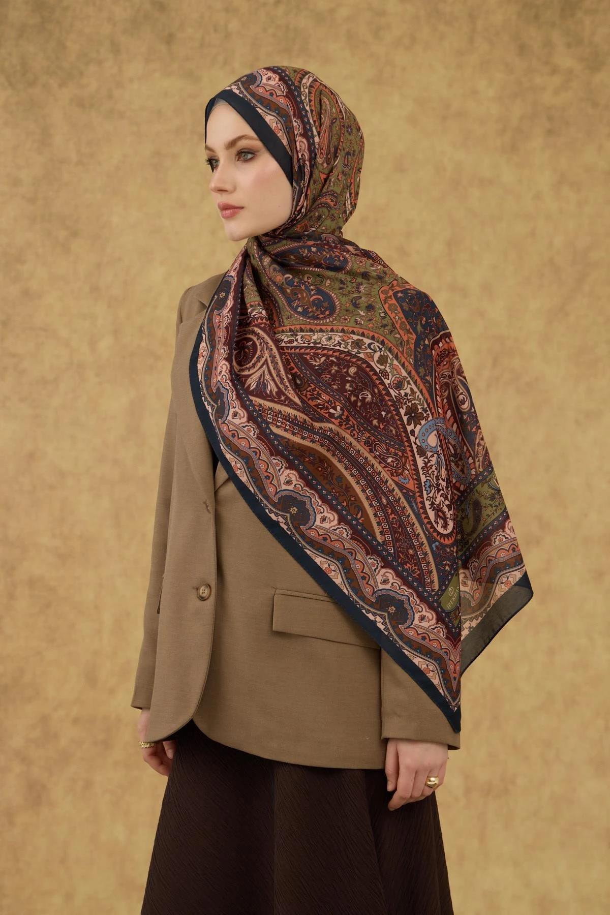 İpekhan Soft Şal Lacivert Haki 3053-10