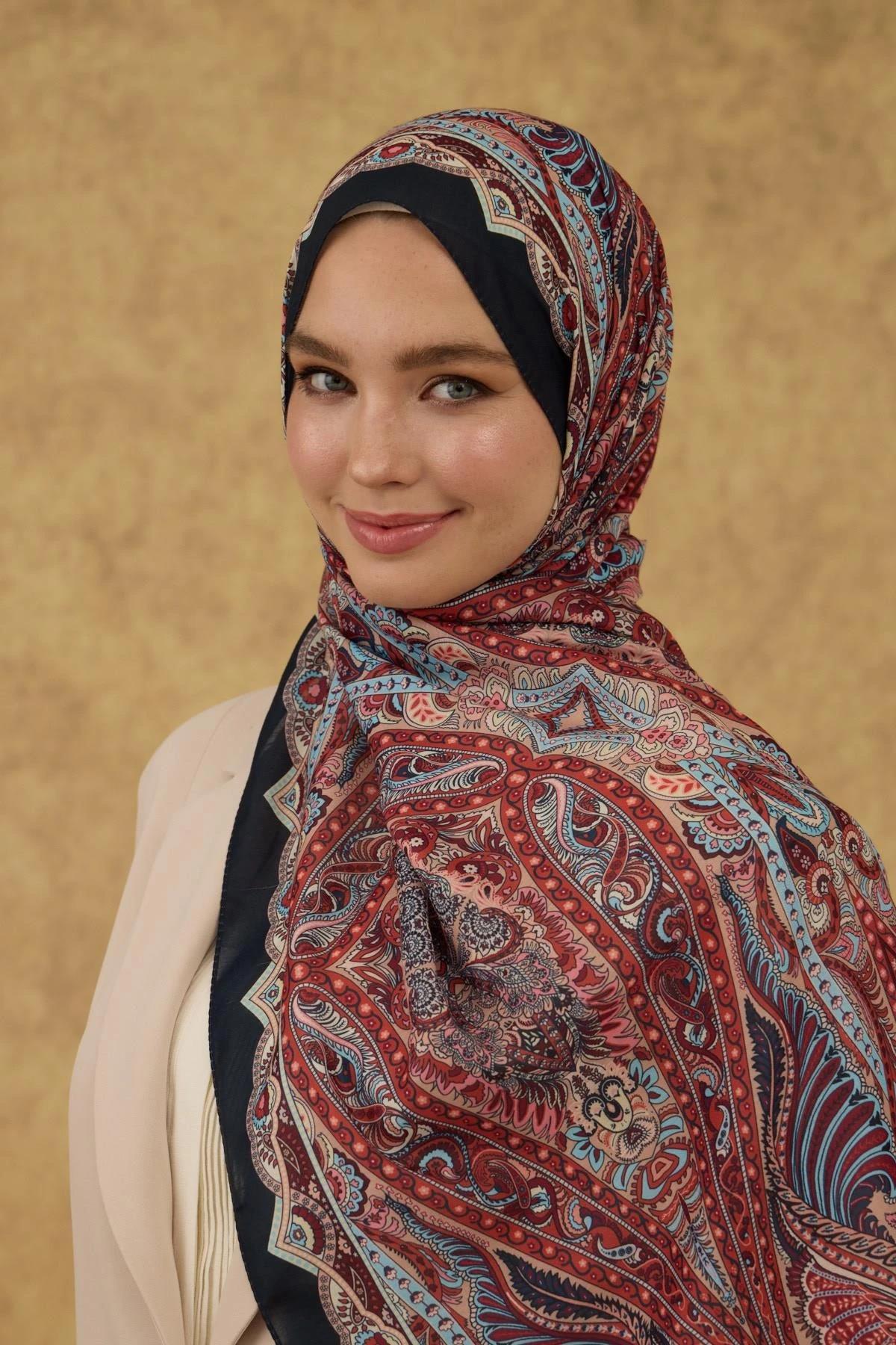 İpekhan Soft Şal Lacivert Somon 3052-10