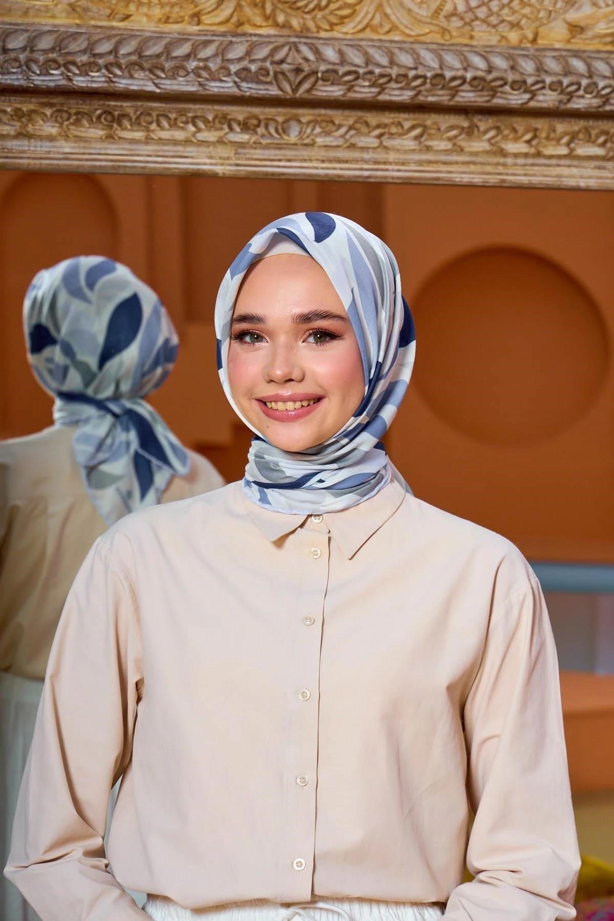 Marrakech Koleksiyon Soft Eşarp Lacivert Lila 1201-09