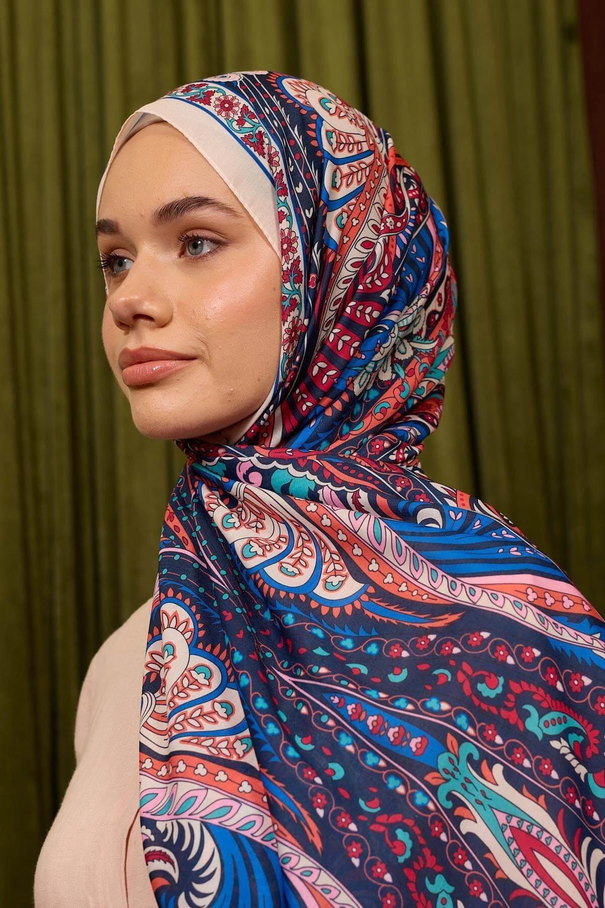 Marrakech Koleksiyon Soft Şal Lacivert Mavi 3047-05