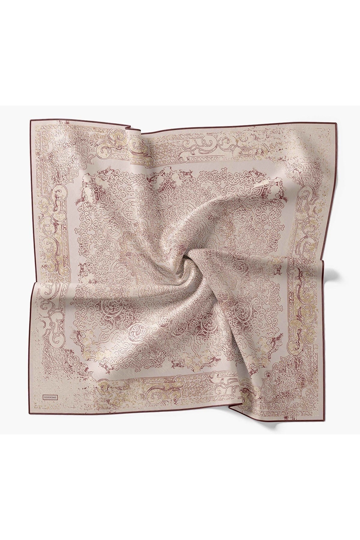Monare Eşarp Etnik Motif Gül Kurusu 90x90