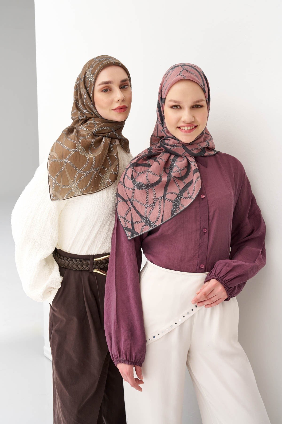 Monare Eşarp Kemer Pudra 90x90