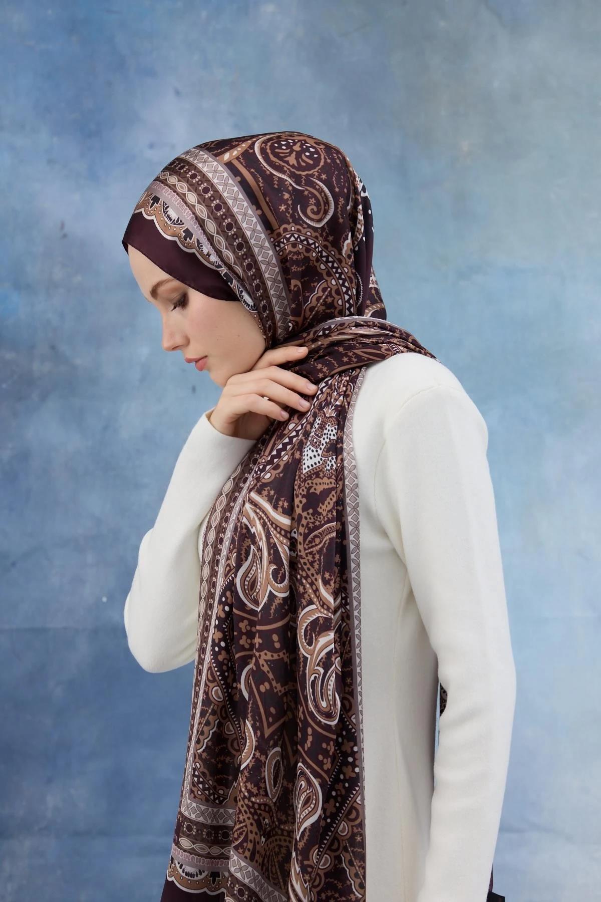 Mürdüm Hint Vual Şal - 5005-05