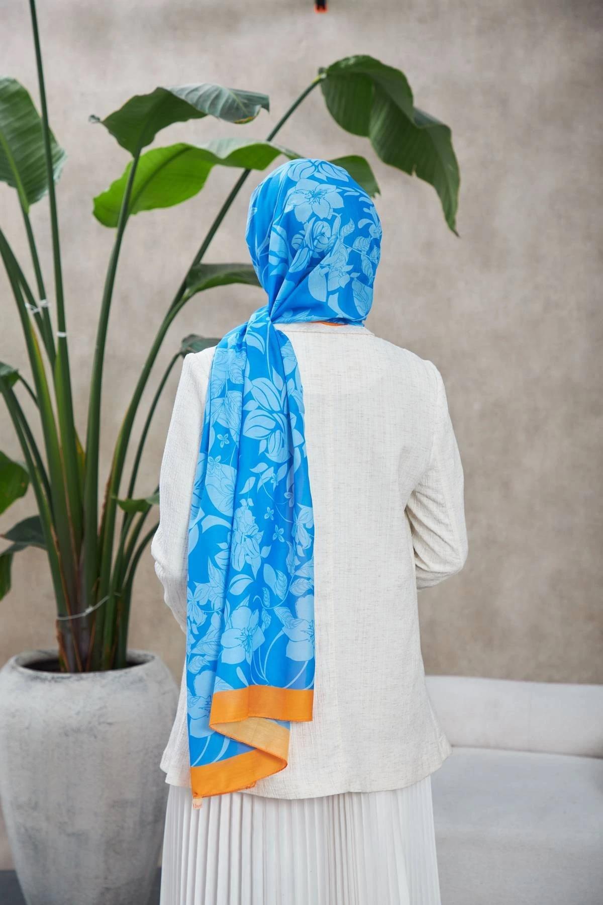 Nature Fulya Soft Şal Mavi Altuni 3041-03