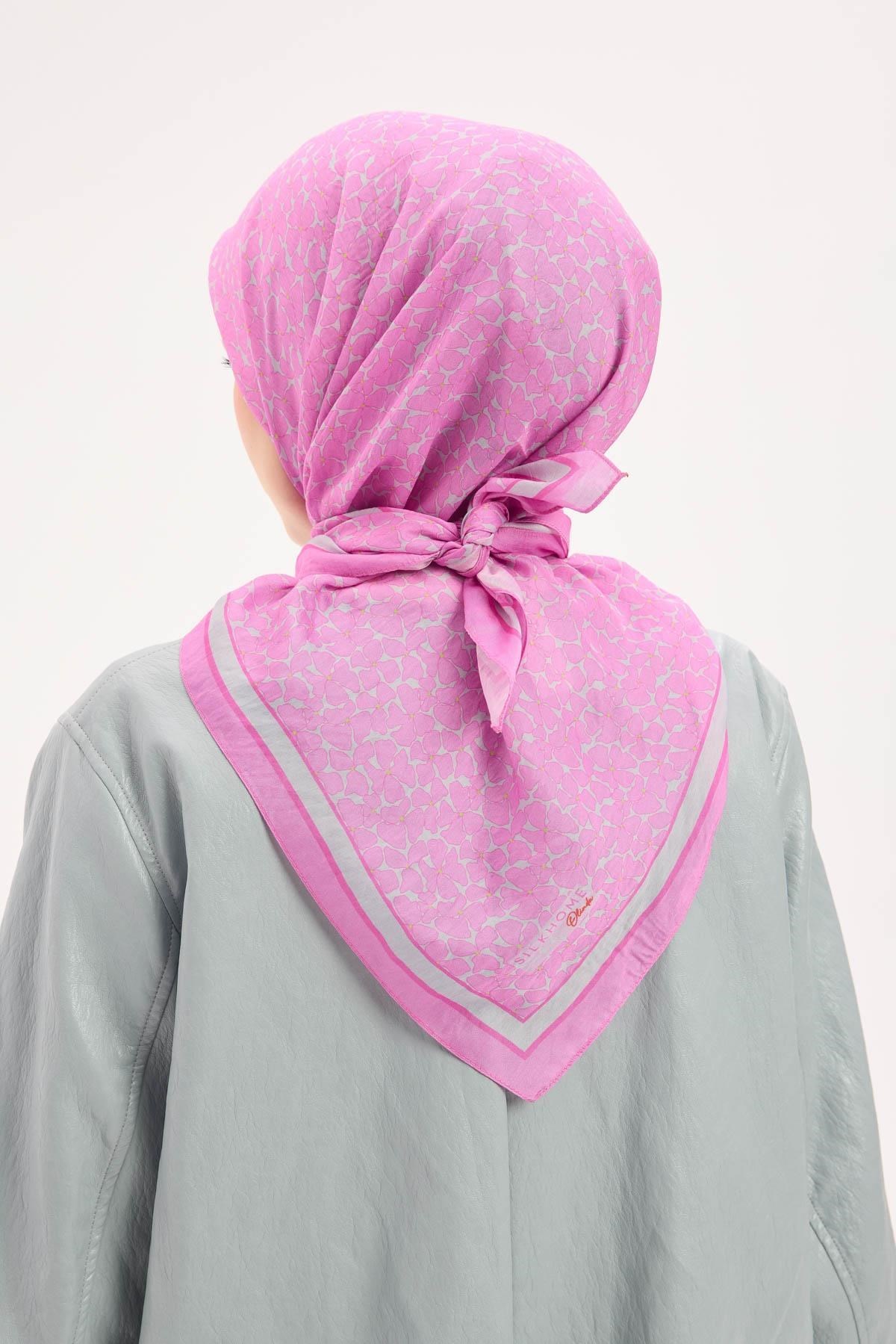 Olinda Eşarp Yonca Desen Pembe 90x90
