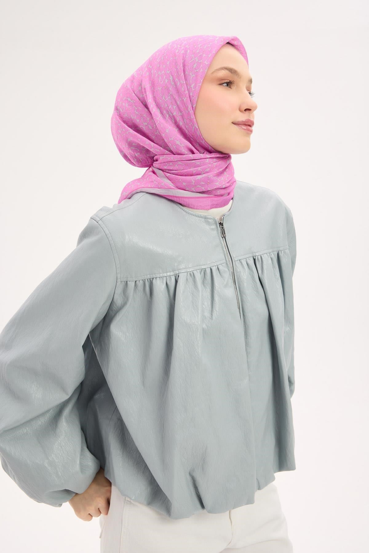 Olinda Eşarp Yonca Desen Pembe 90x90