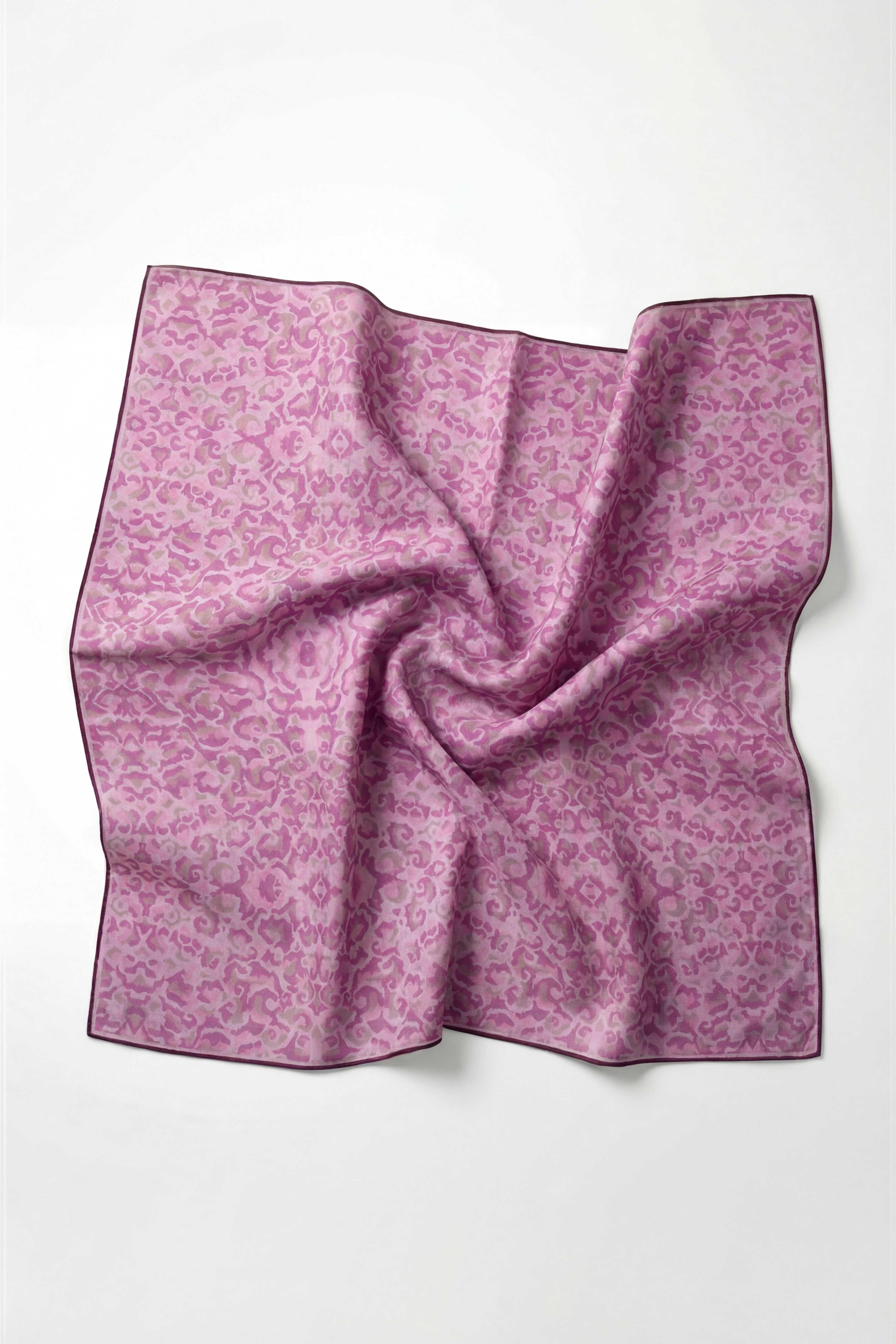 Pamuk Karışımlı Soft Eşarp Sis Motif Desen Pembe 90X90