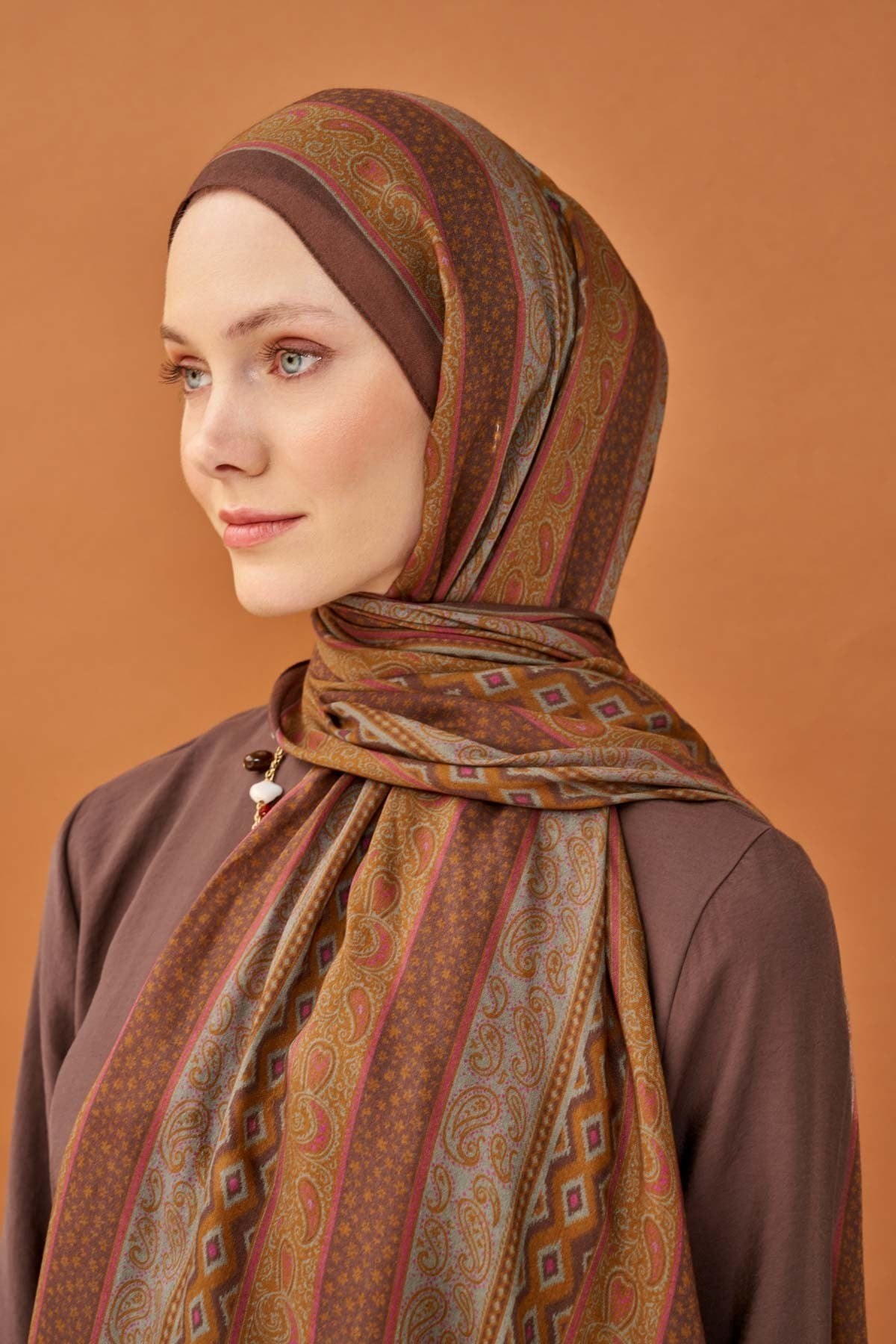 Riva Şal Tencel Ethnic Way Çikolata Kahve