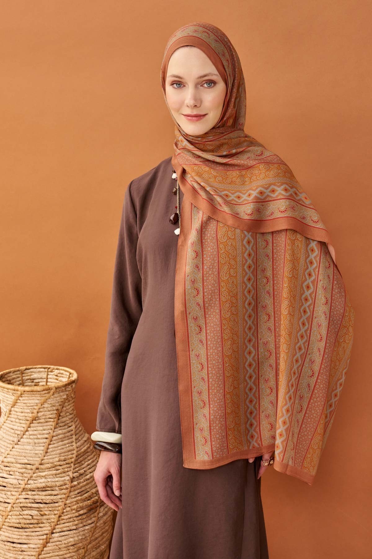 Riva Şal Tencel Ethnic Way Somon