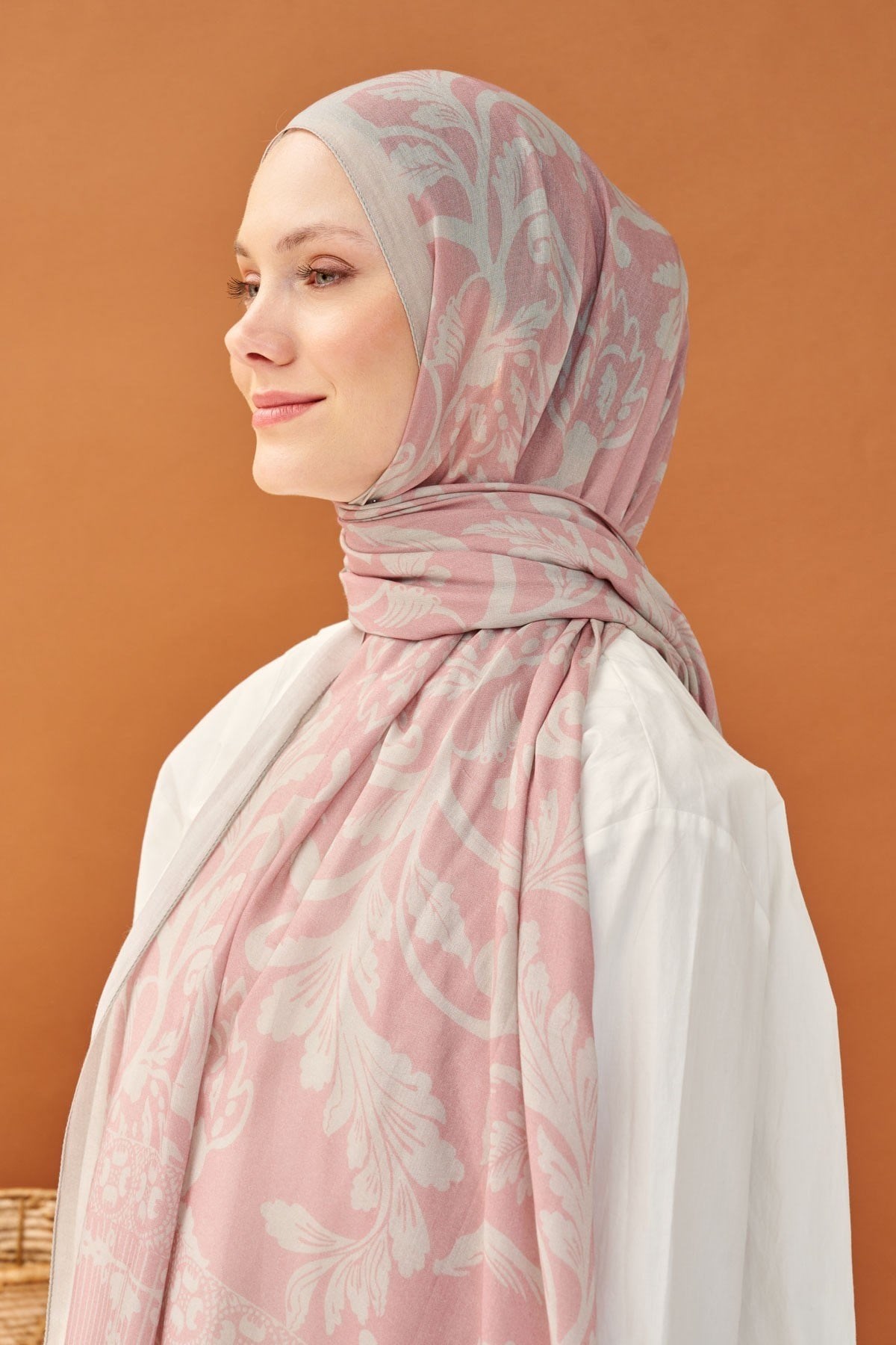 Riva Şal Tencel Floral Pembe