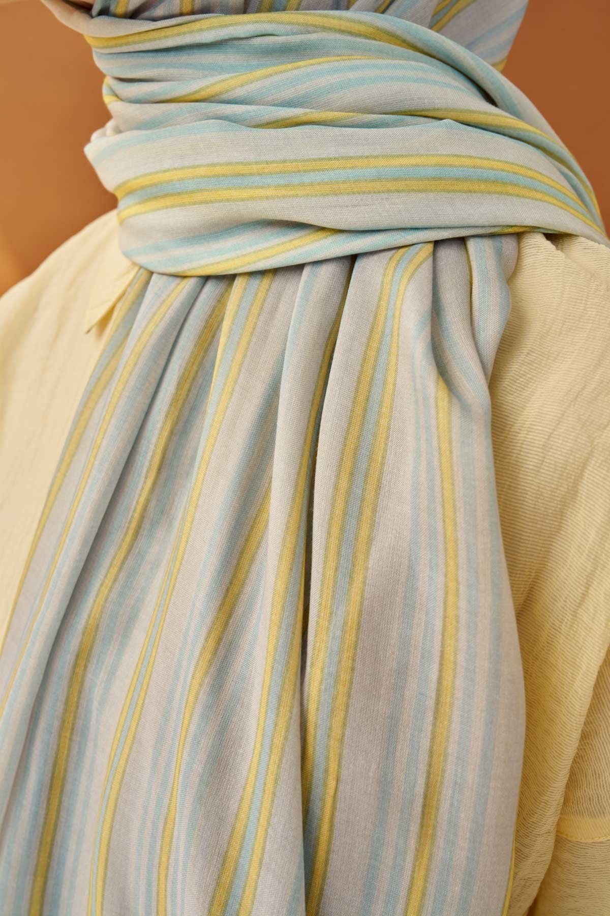 Riva Şal Tencel Line Bebe Mavisi