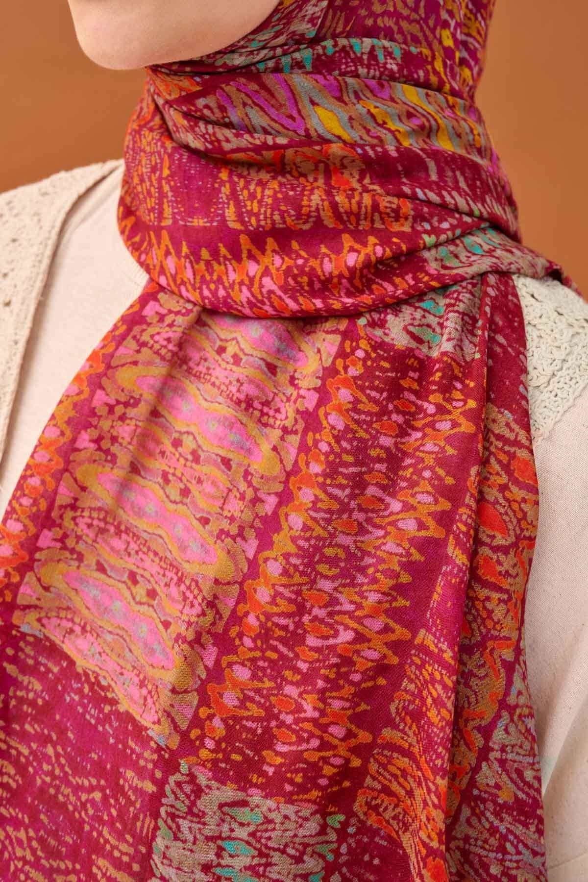 Riva Şal Tencel Terra Koyu Pembe