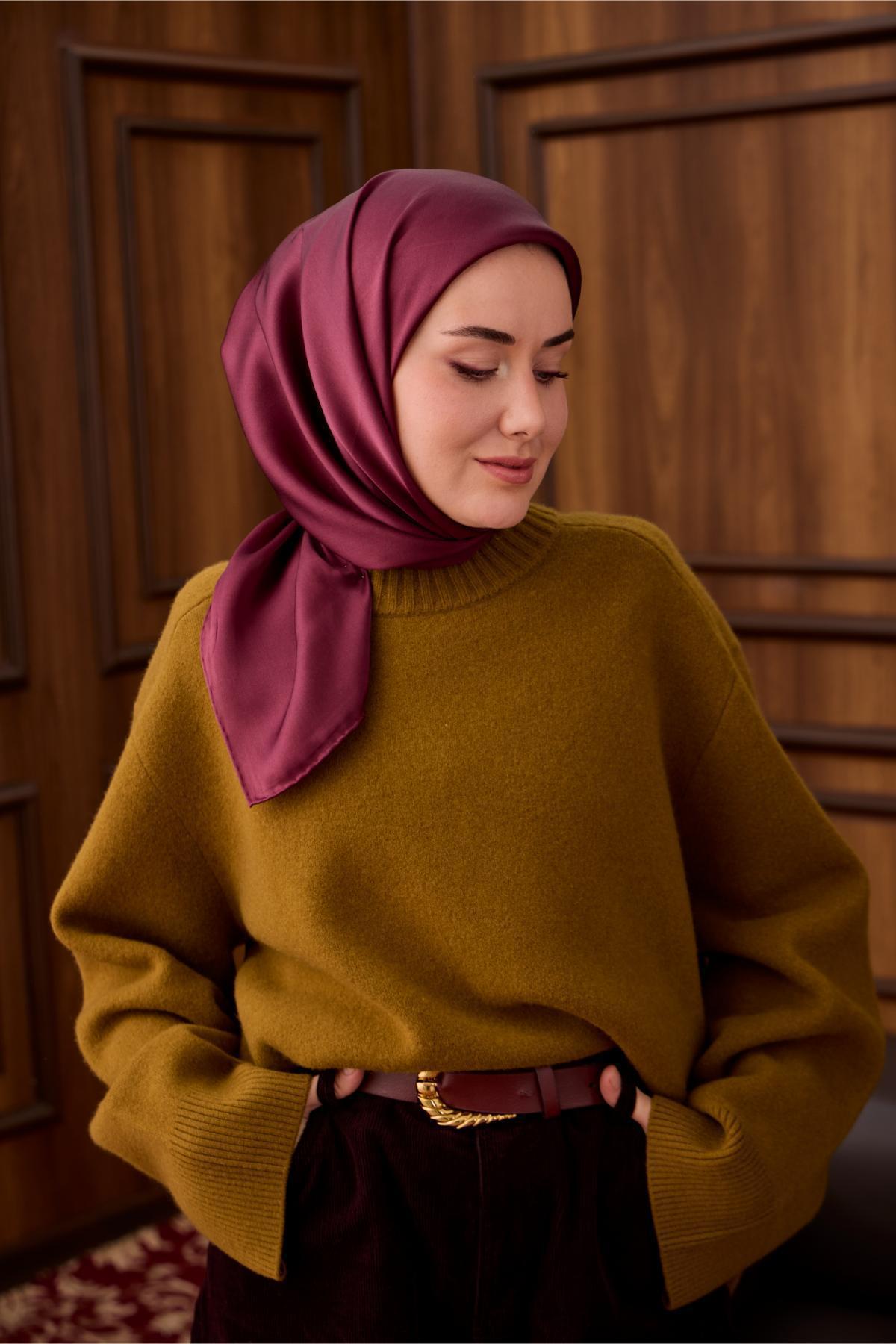 Silk Home Sura İpek Eşarp 11416-S17 Mürdüm