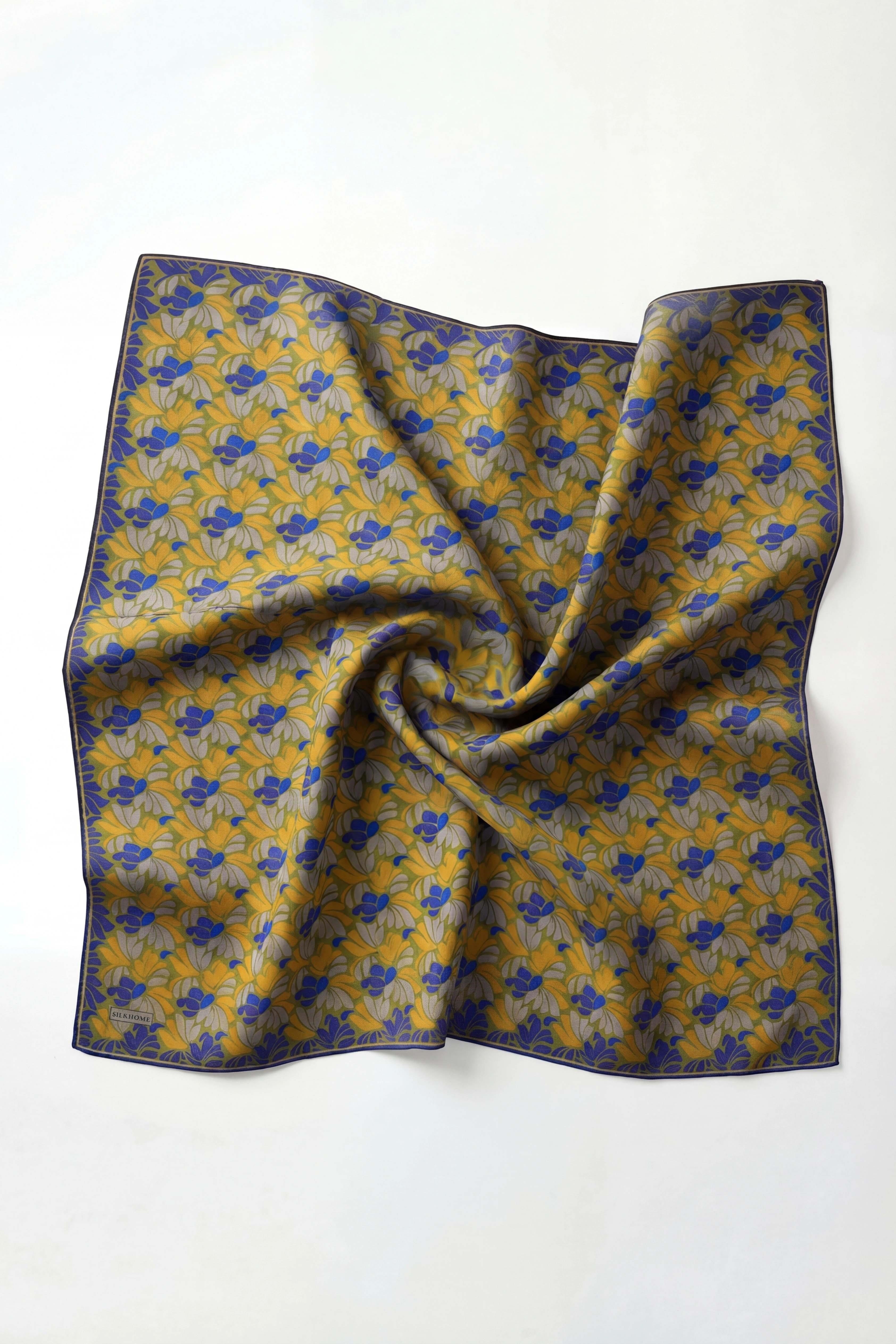Soft Eşarp Floral Line Yeşil 90x90