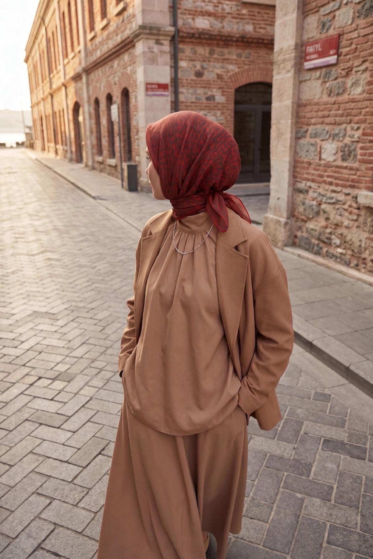 Soft Eşarp Flow Bordo