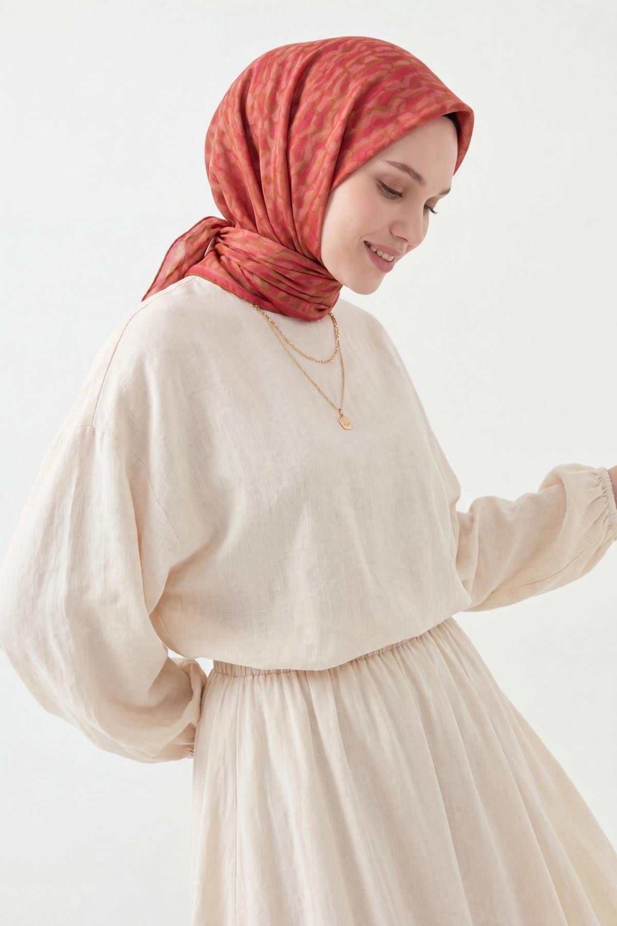 Soft Eşarp Flow Fuşya