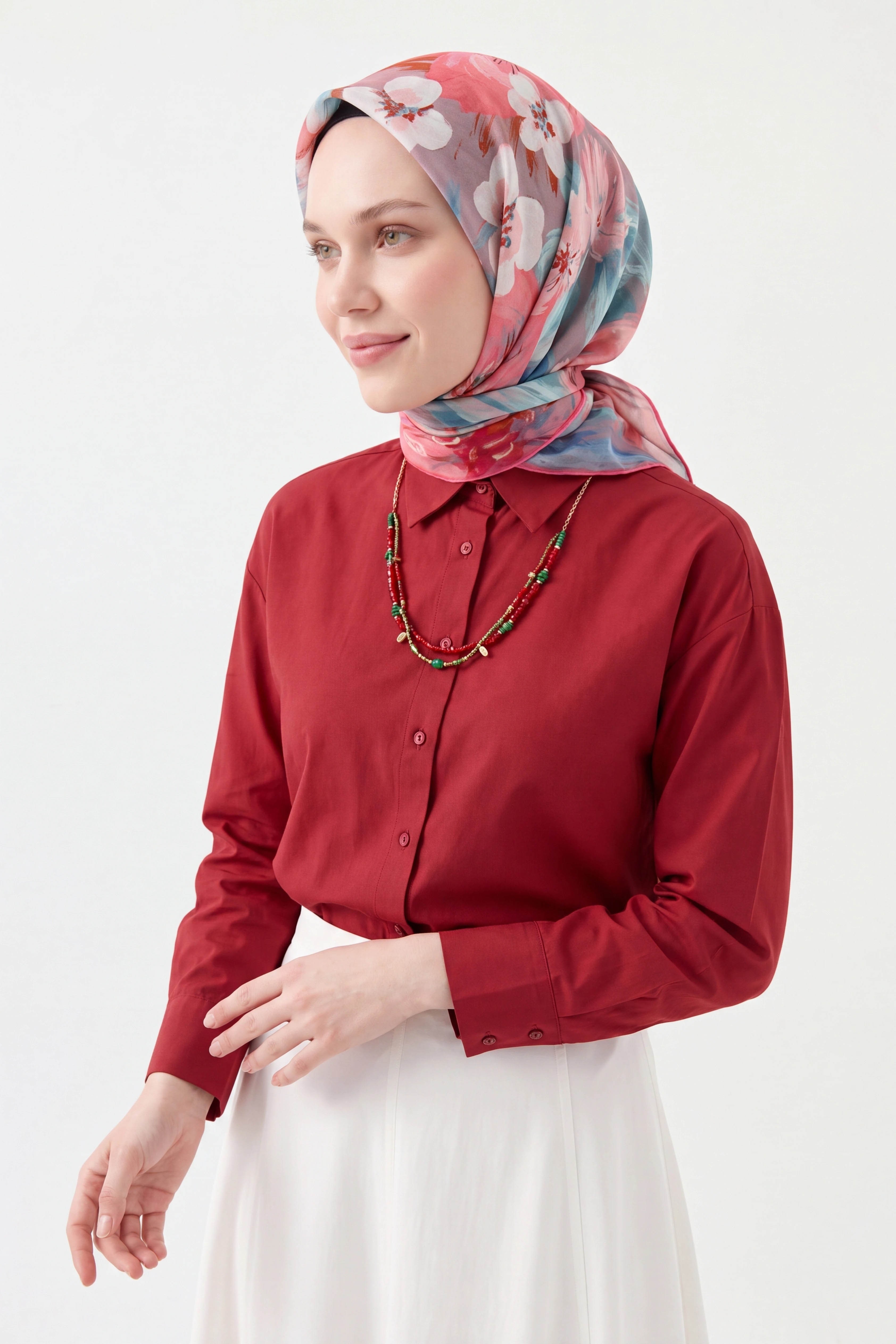 Soft Eşarp Flower Pembe