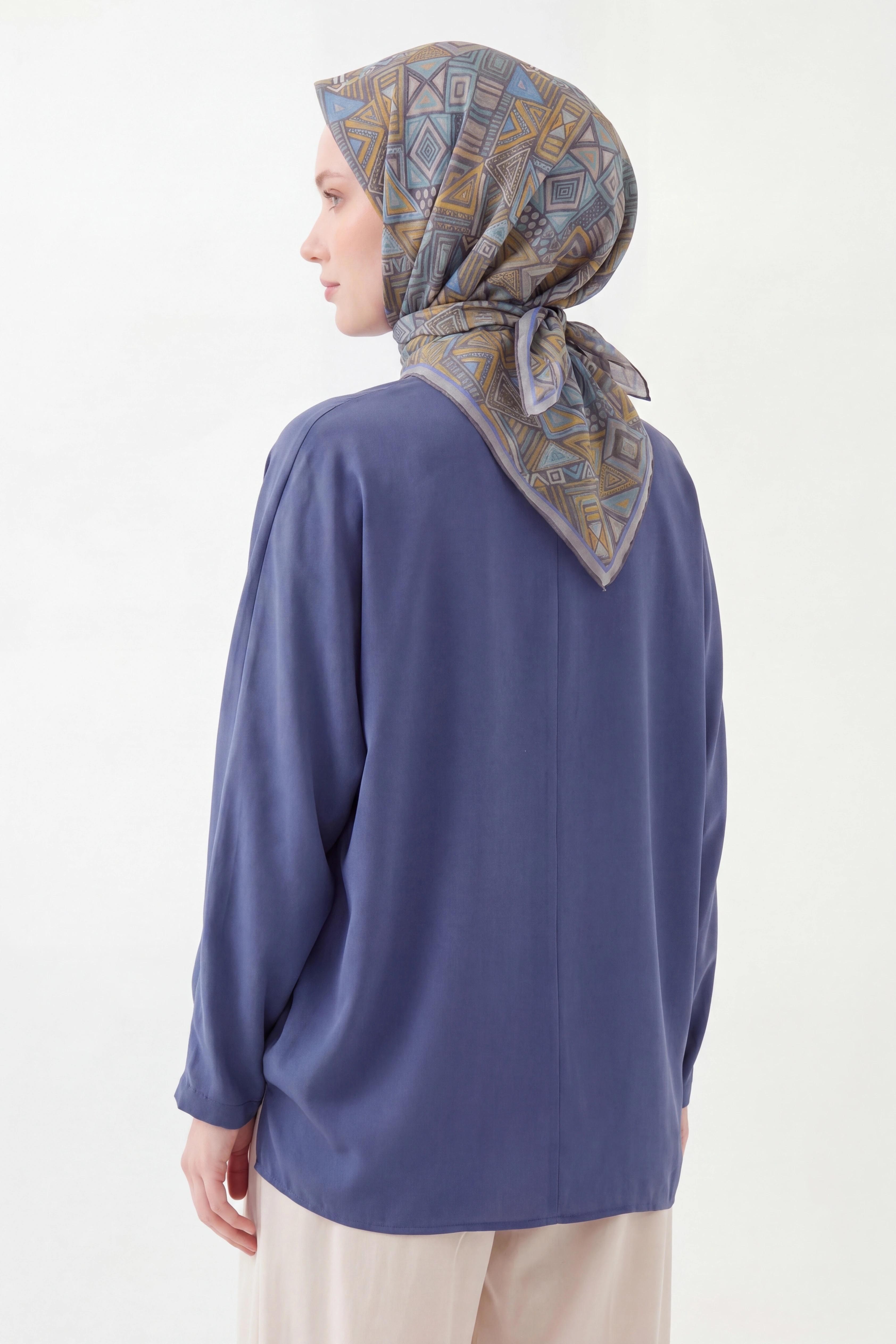 Soft Eşarp Geometrik Füme