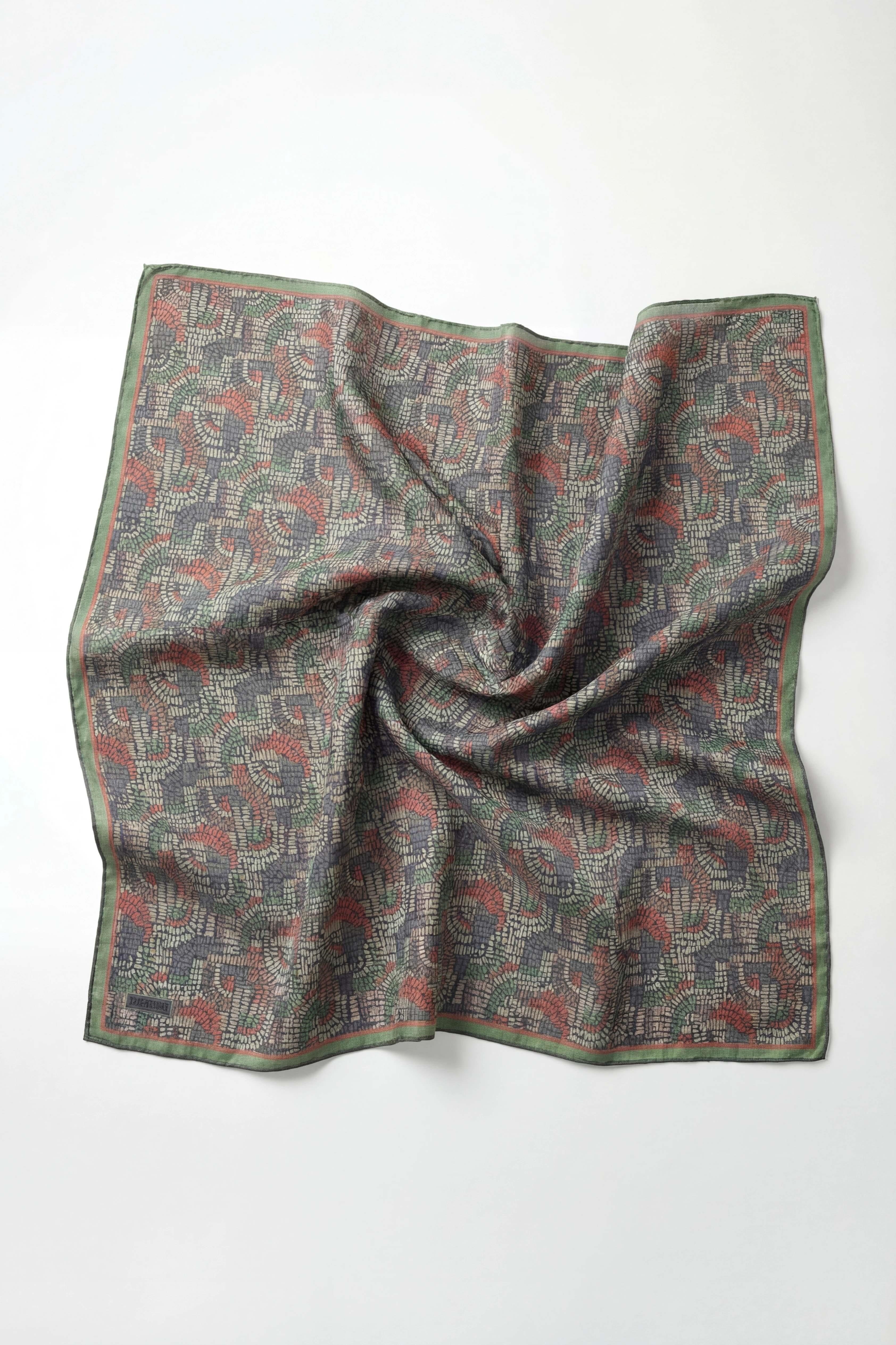 Soft Eşarp Melodi Desen Açık Yeşil 90x90