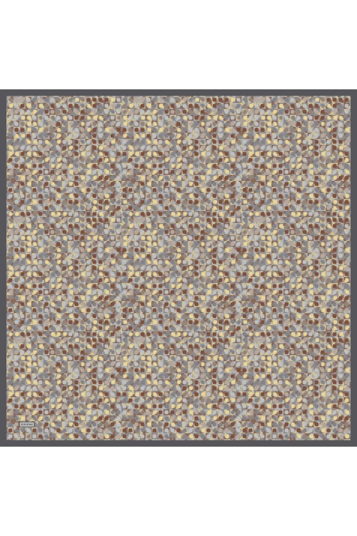 Soft Eşarp Retro Mozaik Bebe Mavi 90x90