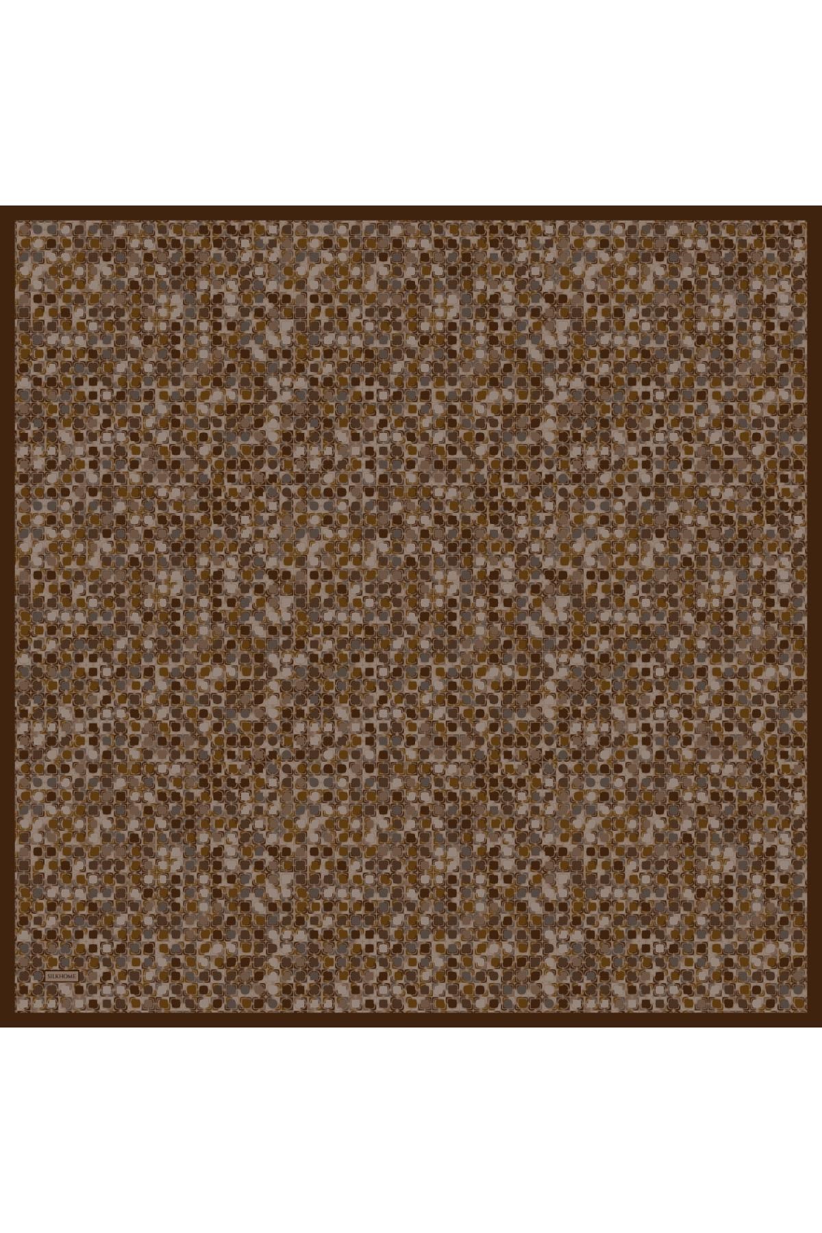 Soft Eşarp Retro Mozaik Kiremit 90x90