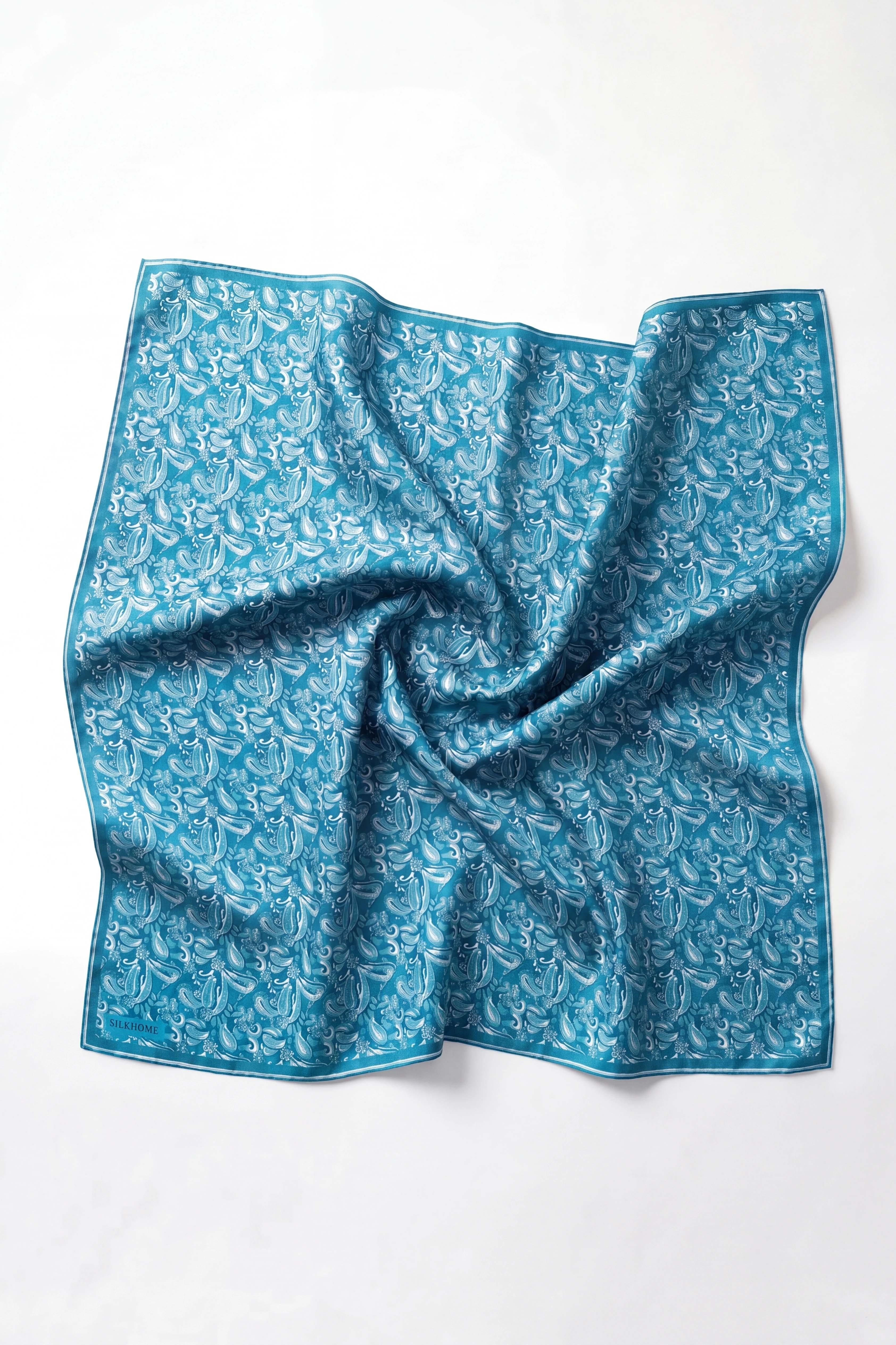 Soft Eşarp Şal Motif Mavi 90x90