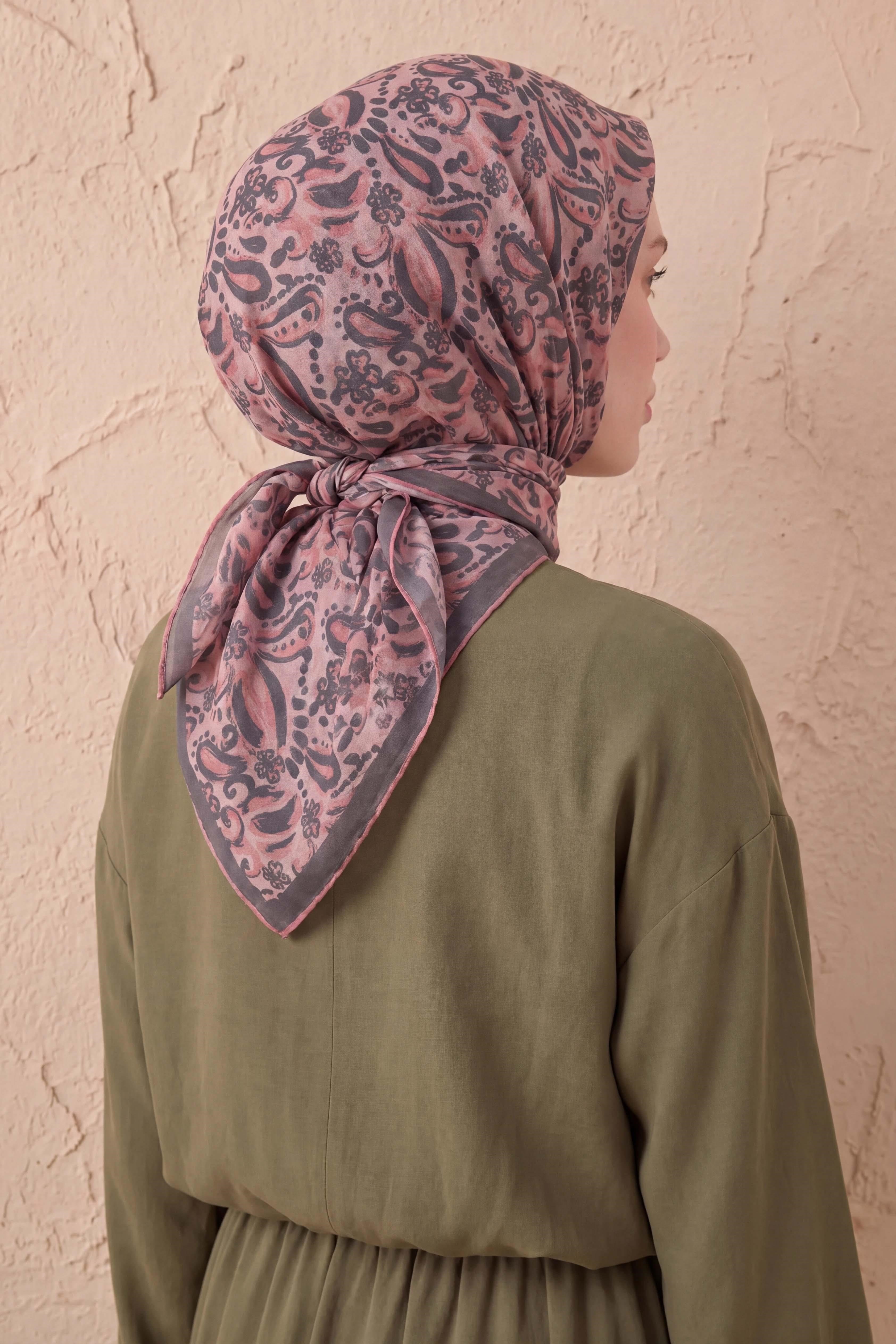 Soft Eşarp Şal Motif Tozpembe 90x90