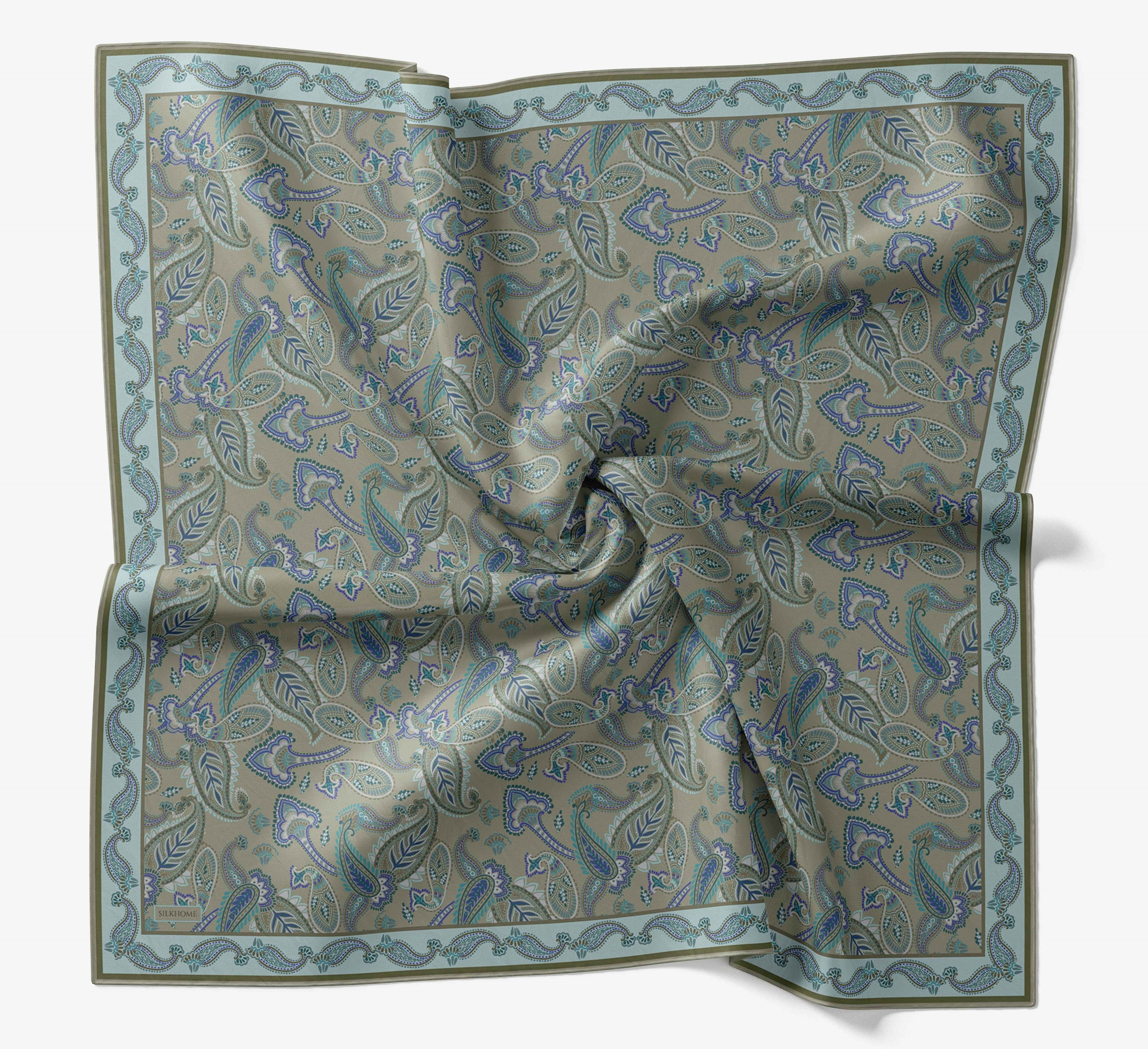 Soft Eşarp Şal Motif Yeşil Gri