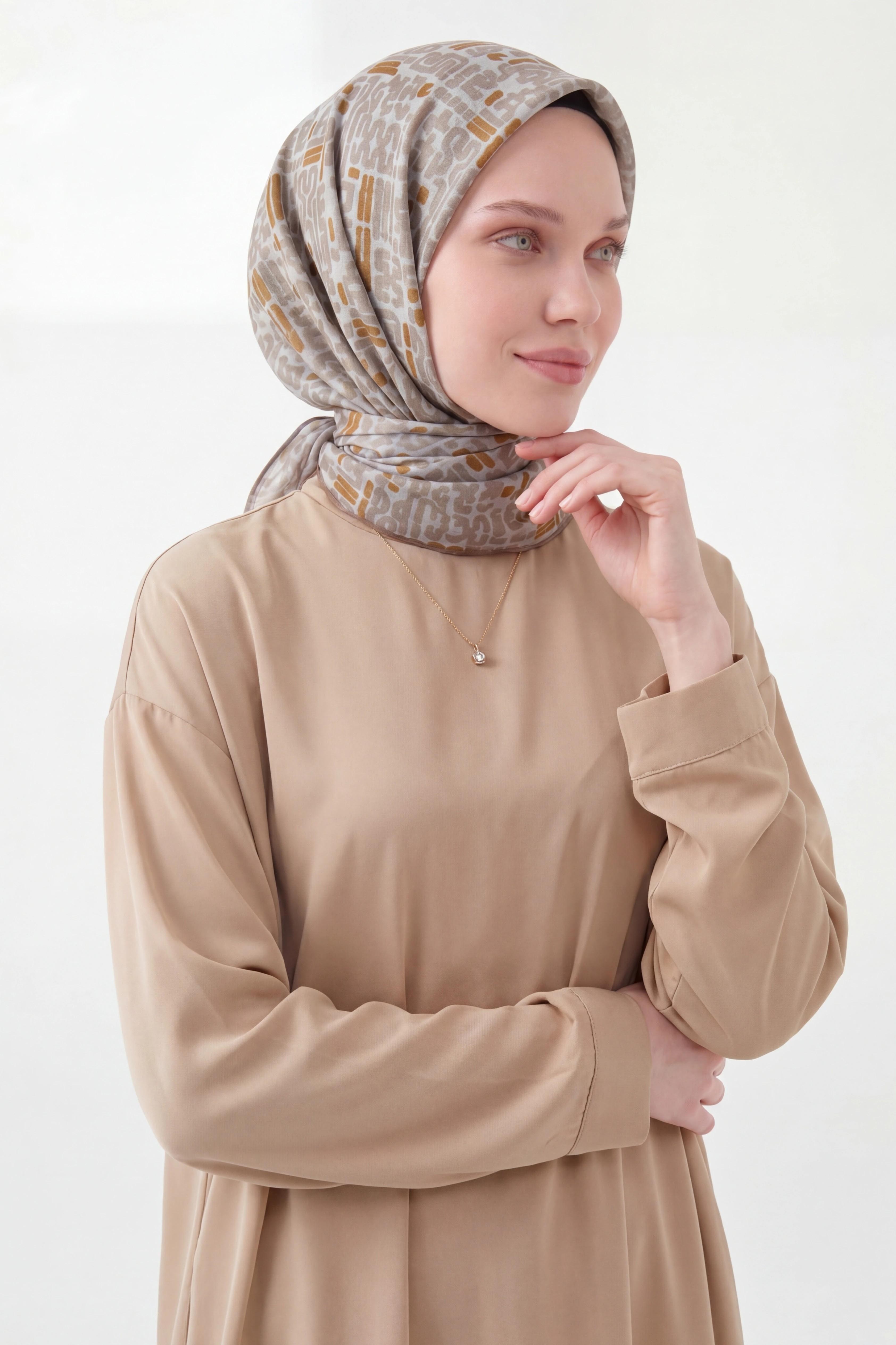 Soft Eşarp Soyut Gri