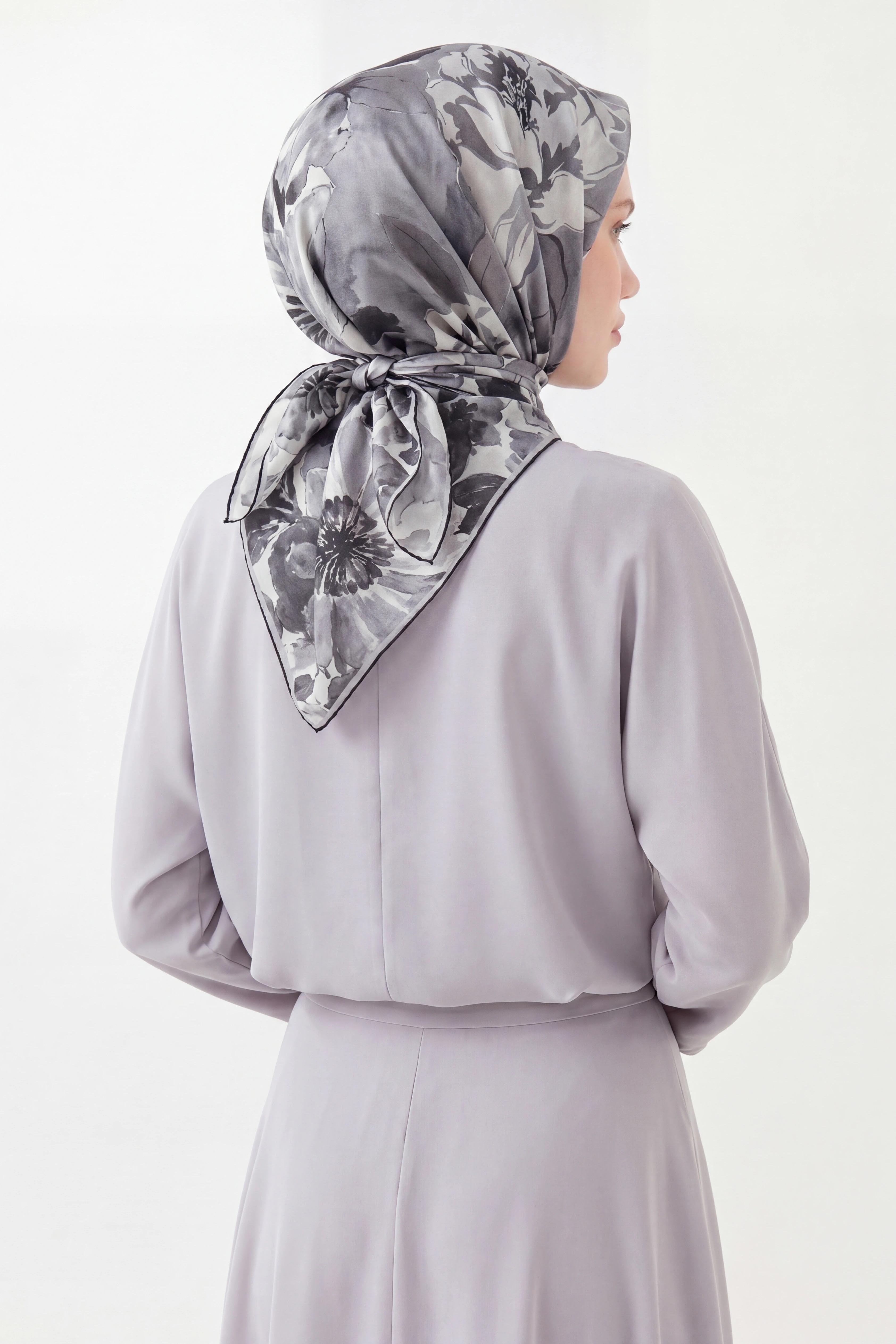 Soft Eşarp Suluboya Gri 90x90