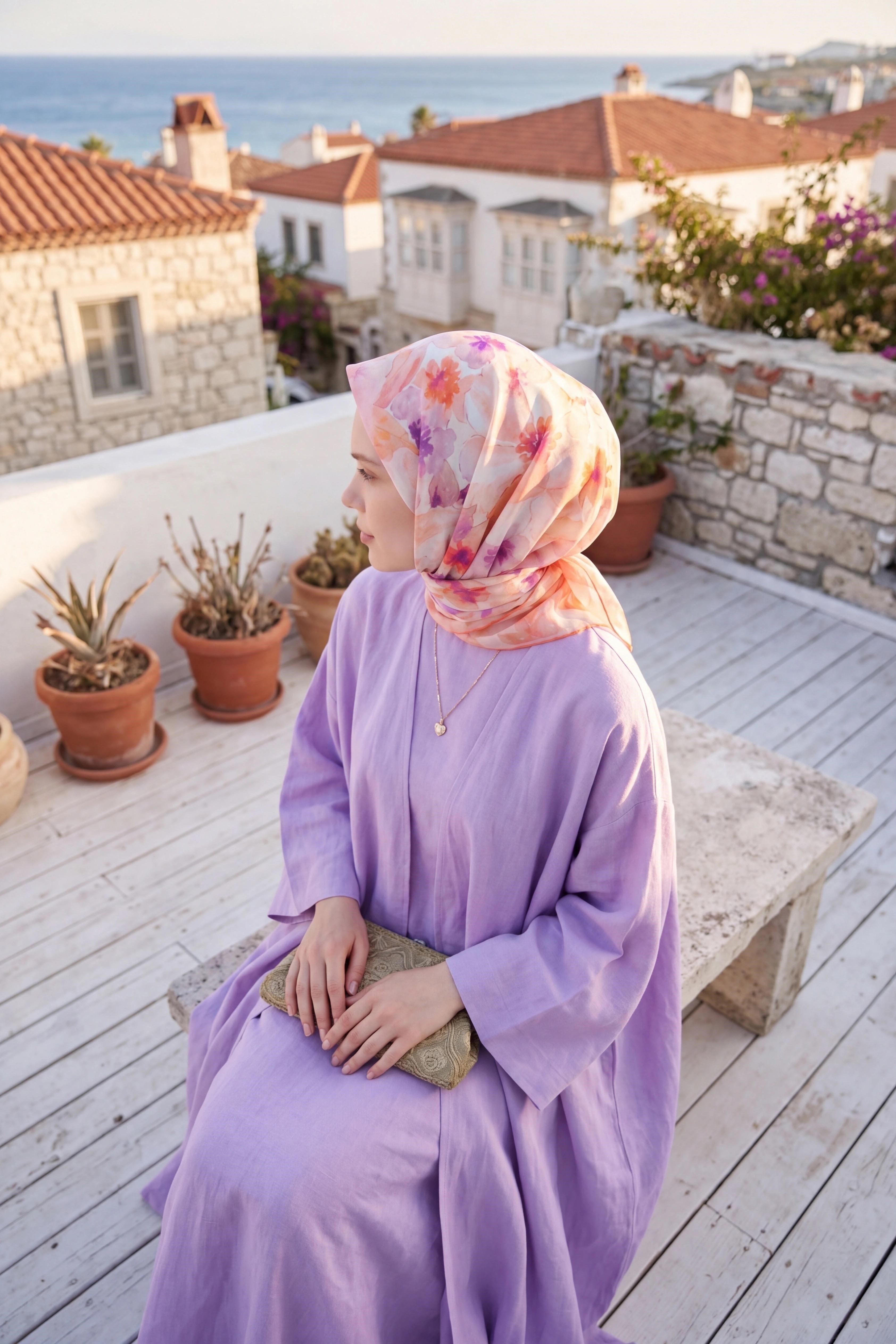 Soft Eşarp Suluboya Tozpembe 90x90