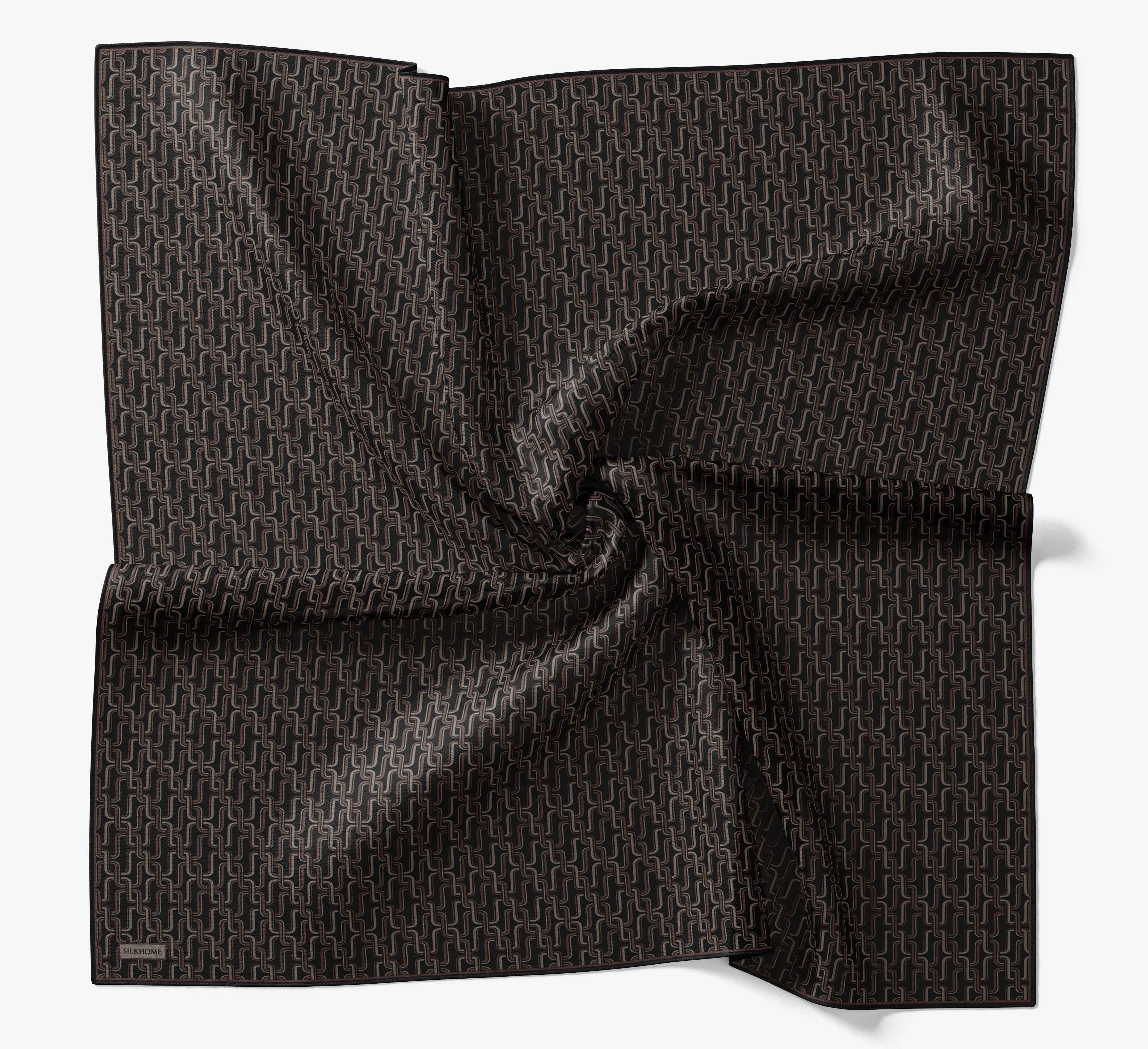 Soft Eşarp Zincir Desen Acı Kahve 90x90