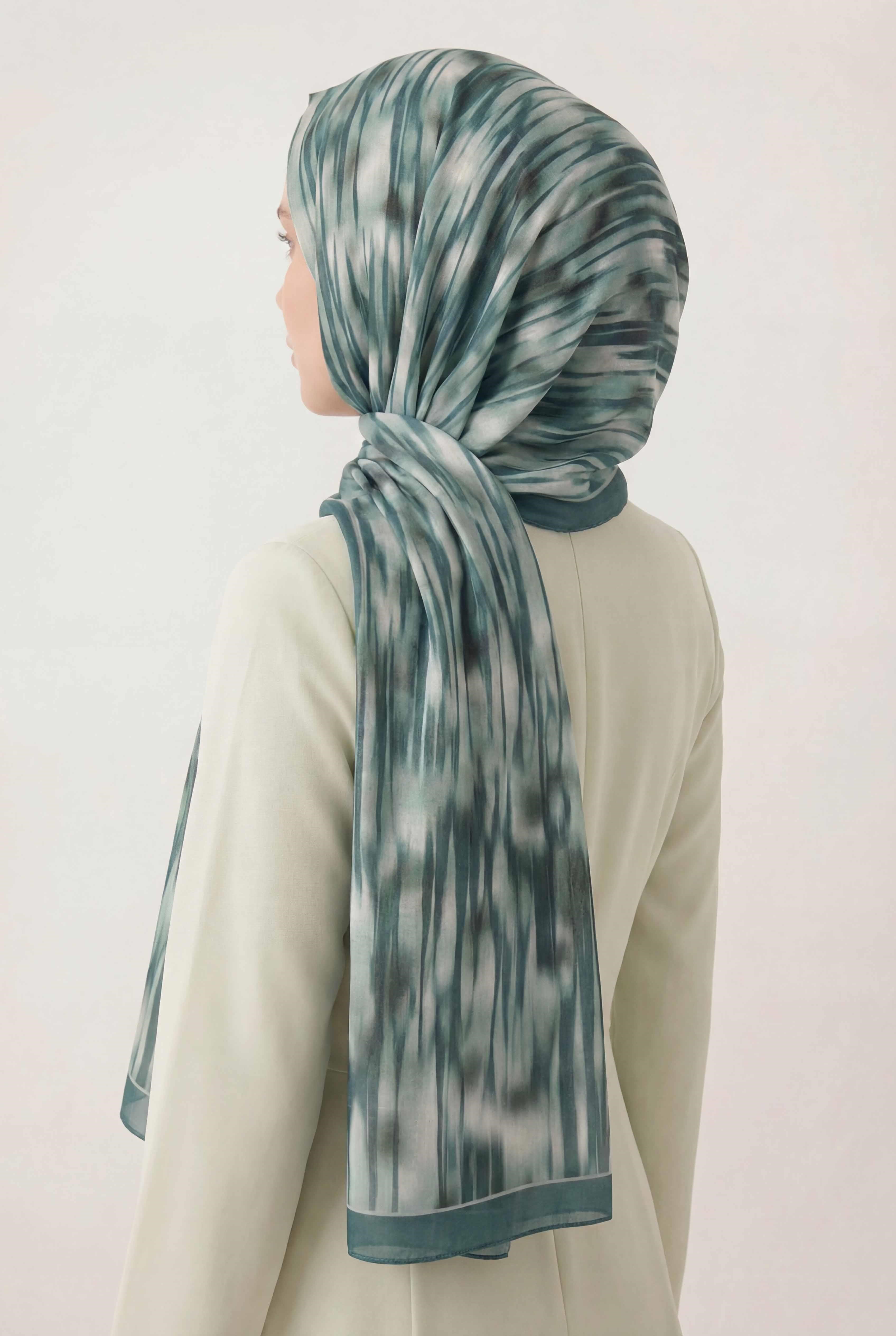 Su Yolu Desen Turkuaz 75X195 Soft Şal